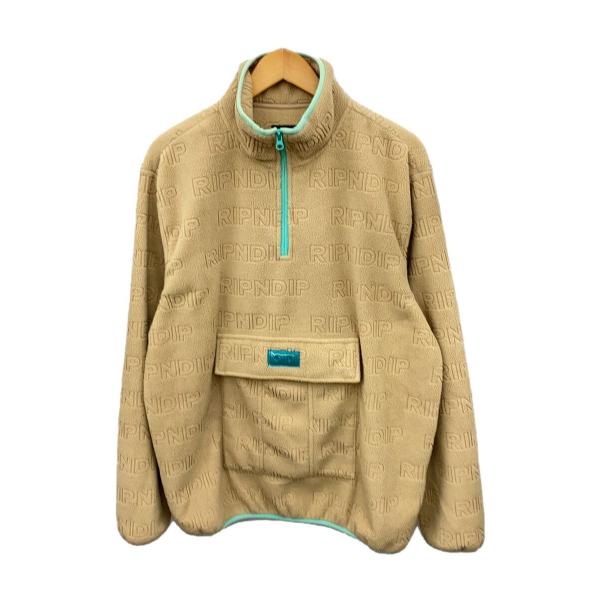 RIPNDIP◆フリースジャケット/XL/ポリエステル/ベージュ/無地