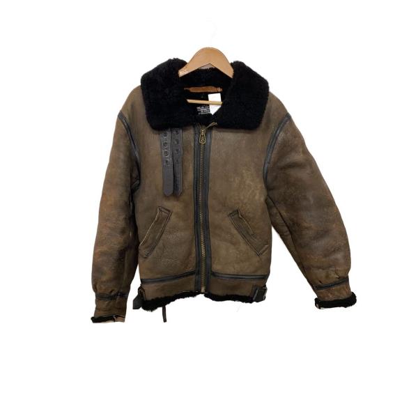 AVIREX◆80s/B-3/ムートンジャケット/USA製/フライトジャケット/34/羊革/BRW/...