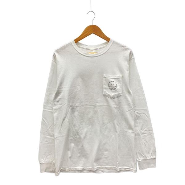 ENDS AND MEANS◆長袖Tシャツ/M/コットン/WHT/プリント//