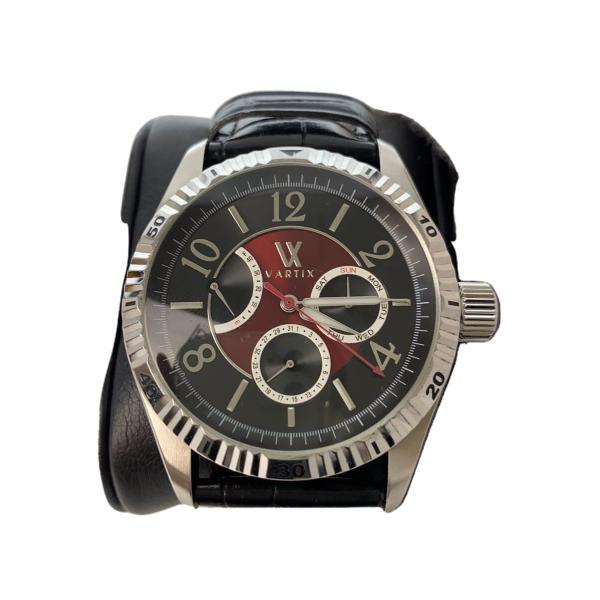VARTIX◆自動巻腕時計/アナログ/レザー/アライブ/デイデイト/パワーリサーブ