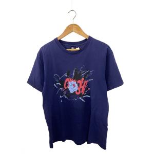 STUSSY◆Tシャツ/L/コットン/NVY/プリント/90s〜/usa製/フェード//OLD