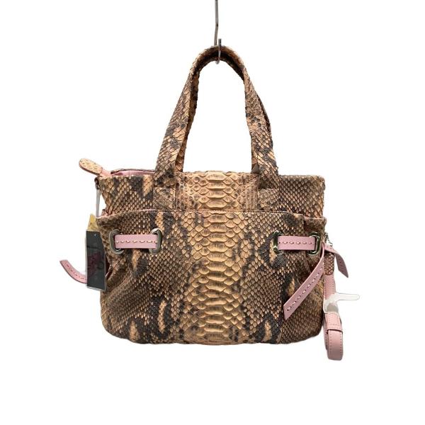 PYTHON SKIN GENUINE/ショルダーバッグ/レザー/BEG/アニマル