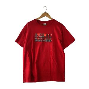 STUSSY◆Tシャツ/L/コットン/90S/銀タグ/USA製/チェック柄/レッド//