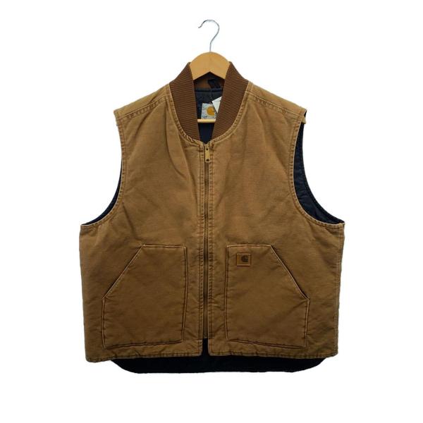 Carhartt◆ベスト/XL/コットン/CML/無地/V02 211/SANDSTONE VEST