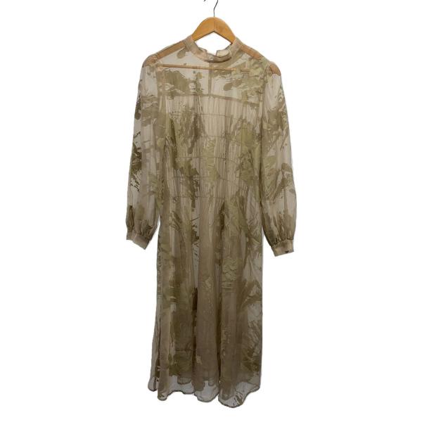 AMERI◆長袖ワンピース/S/BEG/01120541071/RUBBER PAINT ART S...