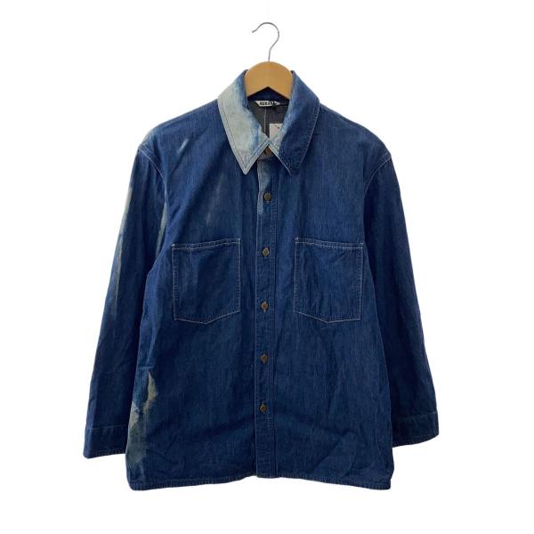 AURALEE◆ブルゾン/1/デニム/IDG/無地/A21SB03PD