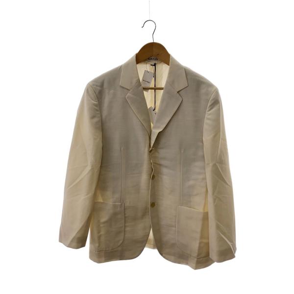 AURALEE◆テーラードジャケット/3/ウール/WHT/無地/a24sj01wn