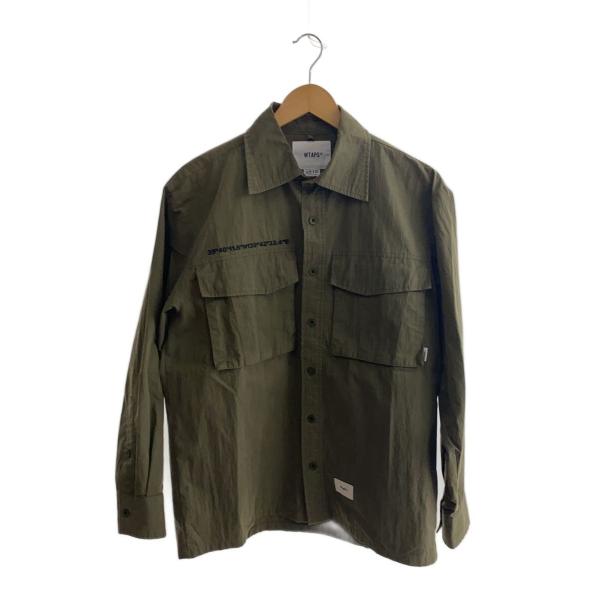 WTAPS◆長袖シャツ/1/コットン/KHK/無地/192TQDT-SHM02