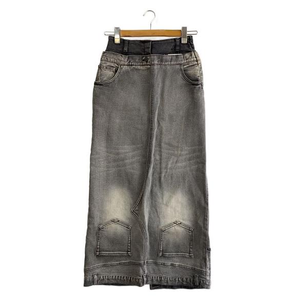 AMERI◆LAYERED REMAKE DENIM SKIRT/ロングスカート/25/コットン/G...