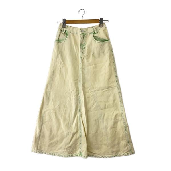 AMERI◆FULL LENGTH COLOR DENIM SKIRT/ロングスカート/25/GRN...