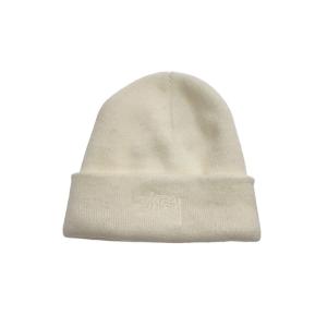 STUSSY◆ニットキャップ/FREE/アクリル/WHT/レディース