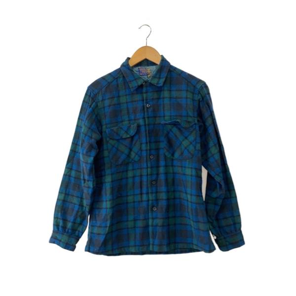 PENDLETON◆60s/長袖シャツ/--/ウール/GRN/チェック