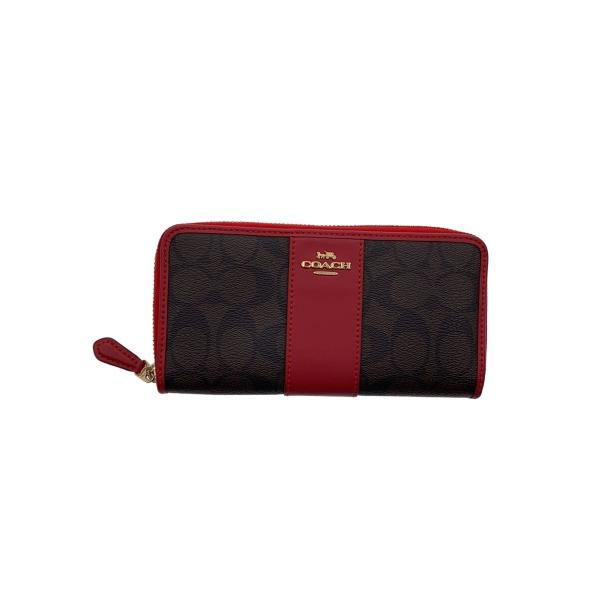 COACH◆長財布/PVC/BRW/総柄/レディース