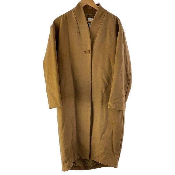 AMERI◆スタンドカラーウールコート/ウール/BRW/0181710420/毛玉有