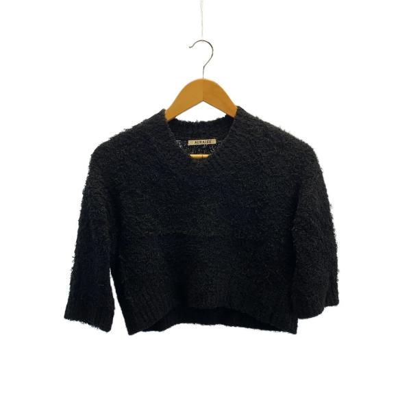 AURALEE◆LINEN COTTON MOLE KNIT V-NECK SHORT P/1/リネ...