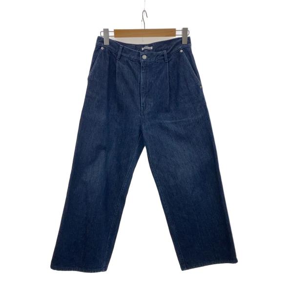 AURALEE◆HARD TWIST DENIM WIDE SLACKS/4/デニム/IDG/無地/...