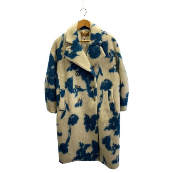 AMERI◆コート/S/ポリエステル/WHT/総柄/02320760360