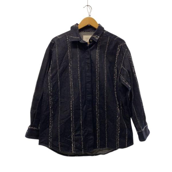 AMERI◆長袖シャツ/S/コットン/NVY/01020450630