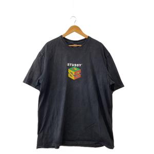 STUSSY◆Tシャツ/XL/コットン/ブラック/無地