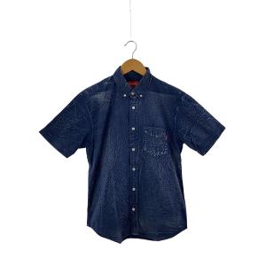 Supreme◆半袖シャツ/S/コットン/NVY/総柄