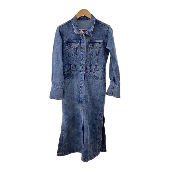 AMERI◆長袖ワンピース/XS/デニム/BLU/0124205610771/ラインデニムシャツドレ...