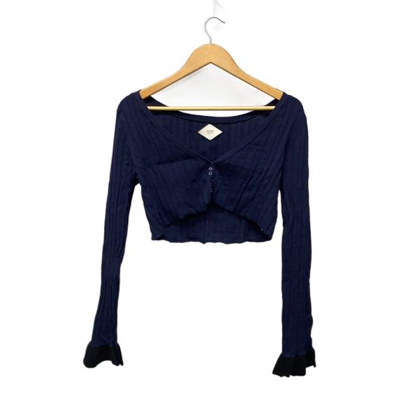 AMERI◆カーディガン(薄手)/FREE/コットン/NVY/0225101931500