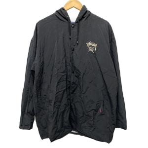 STUSSY◆00s/紺タグ/ナイロンジャケット/XL/BLK/フロント全体的に白い汚れ有/汗の臭い