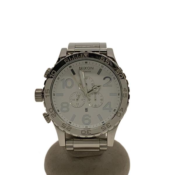 NIXON◆腕時計/アナログ/ステンレス/WHT/SLV/A083-488