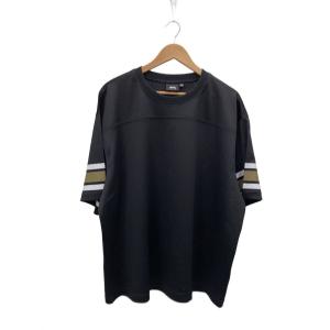 STUSSY◆Tシャツ/XL/ポリエステル/BLK/無地/フットボールTee/