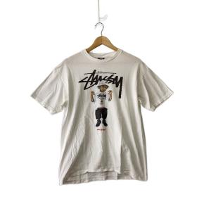 STUSSY◆×APPLEBUM/少年/Tシャツ/L/コットン/WHT/少量生産//