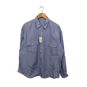 Porter Classic◆長袖シャツ/L/コットン/BLU/ストライプ