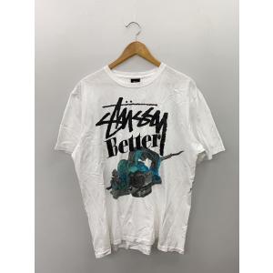 STUSSY◆Tシャツ/L/コットン/WHT//
