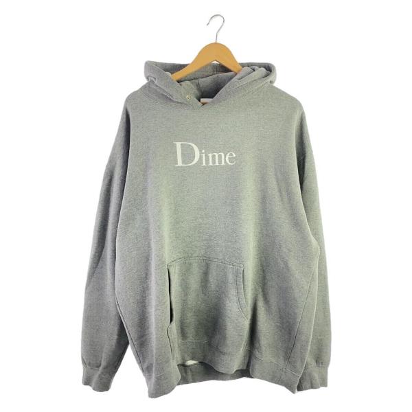 Dime◆フロントロゴパーカー/XL/コットン/GRY