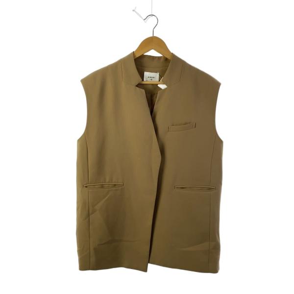 AMERI◆OTONA WRAP VEST/ベスト/M/ポリエステル/BEG/02110551233