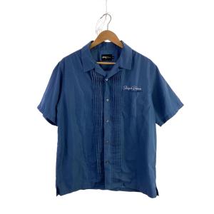 STUSSY◆ボーリングシャツ/M/ポリエステル/BLU