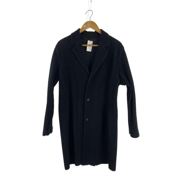 HOMME PLISSE ISSEY MIYAKE◆プリーツコート/3/ポリエステル/BLK/HP5...
