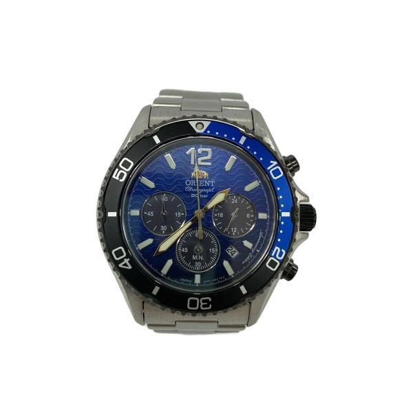 ORIENT◆ソーラー腕時計/アナログ/ステンレス/NVY/SLV/RN-TX0208L