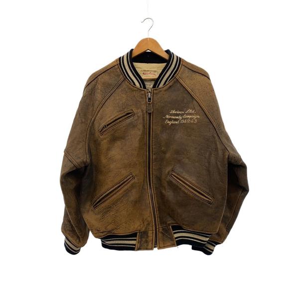 AVIREX◆80s/レザースタジャン/XS/羊革/BRW