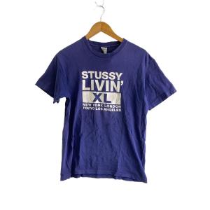 STUSSY◆Tシャツ/M/コットン/NVY/プリント/? NULL ?