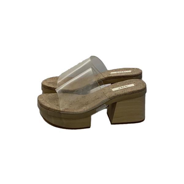 AMERI◆サンダル/L/BEG/クリア/使用感有り