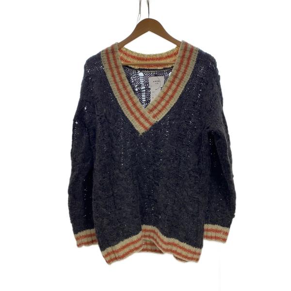 AMERI◆ニット・セーター(厚手)/FREE/アクリル/GRY/無地/01120150720