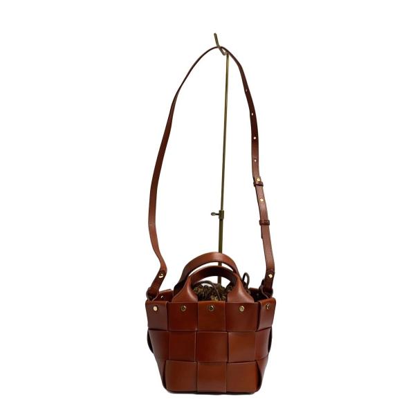 TREASURE TOPKAPI◆ショルダーバッグ/レザー/ブラウン/無地/2WAY