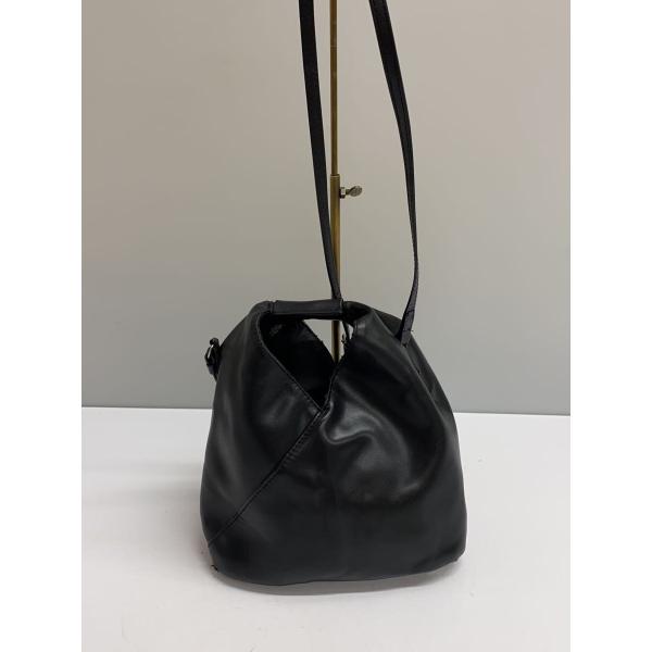 MM6◆ショルダーバッグ/レザー/ブラック/S54WD0106