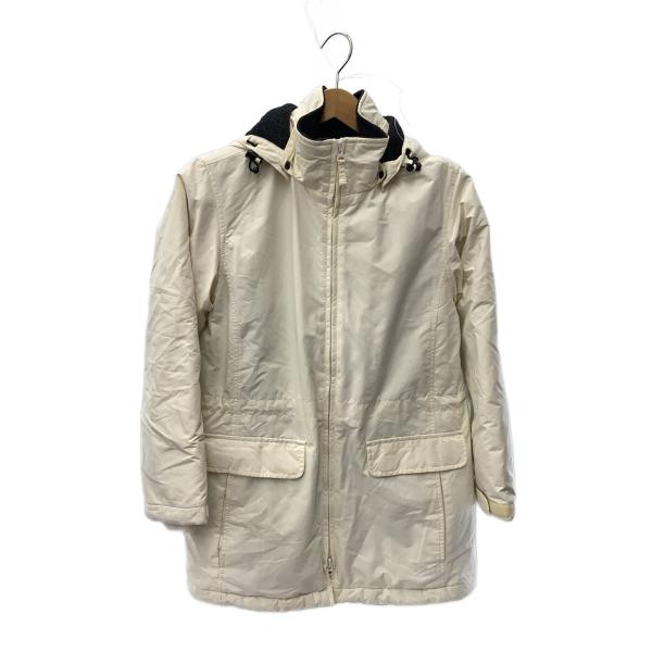 LANDS END◆ジップパーカー/XS/ナイロン/WHT/POLARTEC