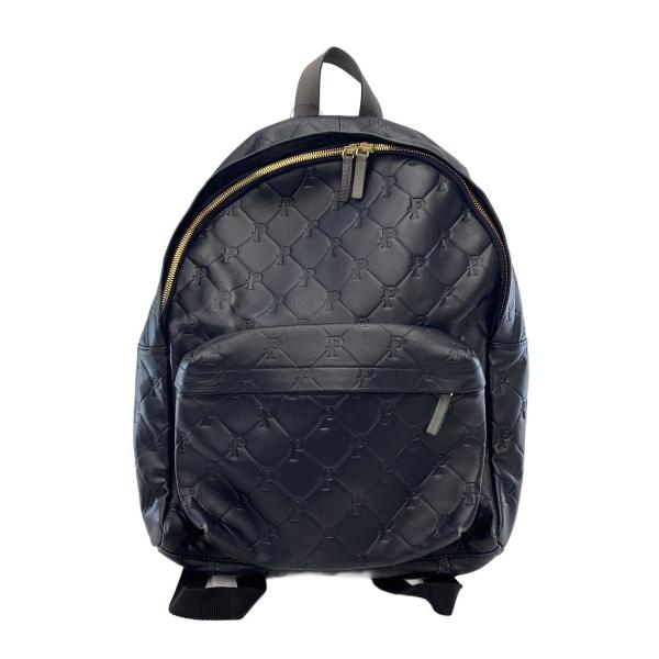PALACE◆PAL-M-GRAM LEATHER BACKPCK/リュック/レザー/NVY/角スレ...
