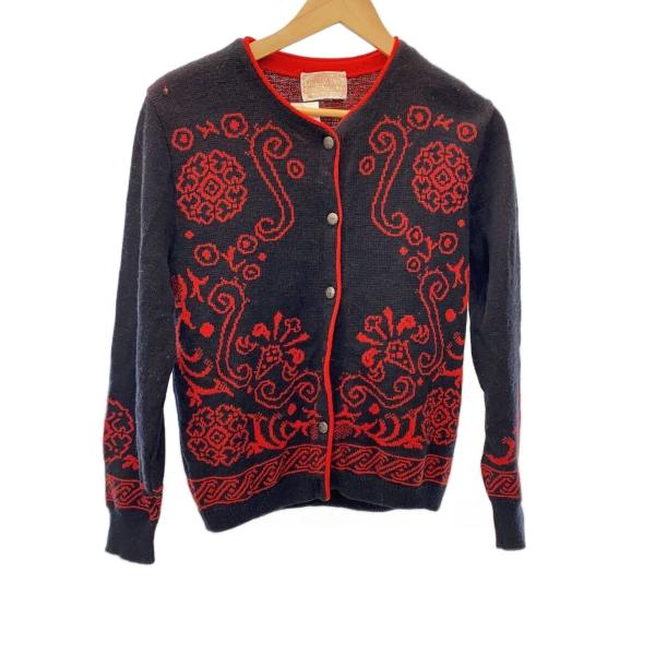 PENDLETON◆70-80s/USA製/カーディガン(厚手)/S/ウール/BLK