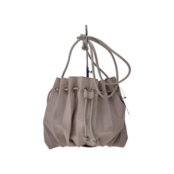 AMERI◆巾着/バッグ/レザー/BEG