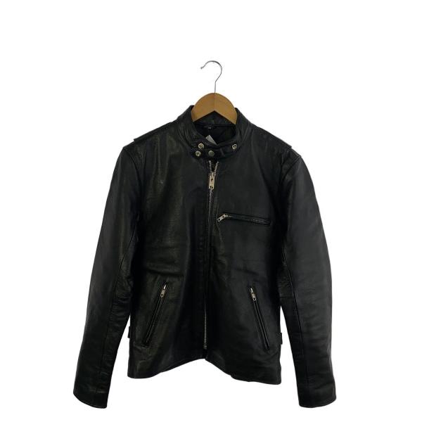 FREEDOM◆シングルライダースジャケット/38/レザー/BLK