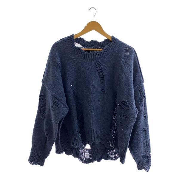 Professor.E◆ニット・セーター(厚手)/48/ウール/NVY/21FW-PE-TTL-02