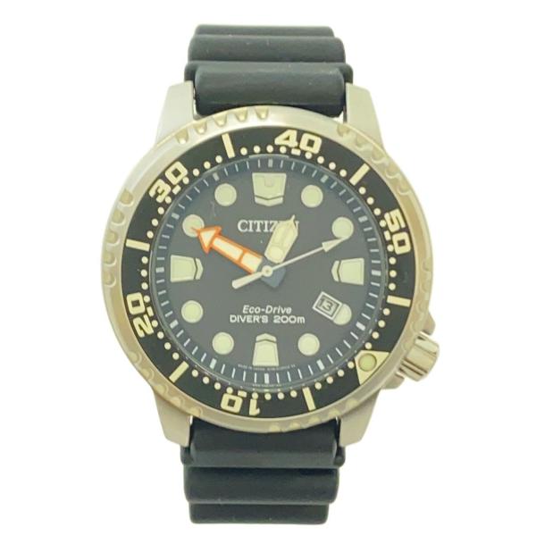 CITIZEN◆MARINE/エコ・ドライブ ダイバー200M/腕時計/アナログ/ラバー